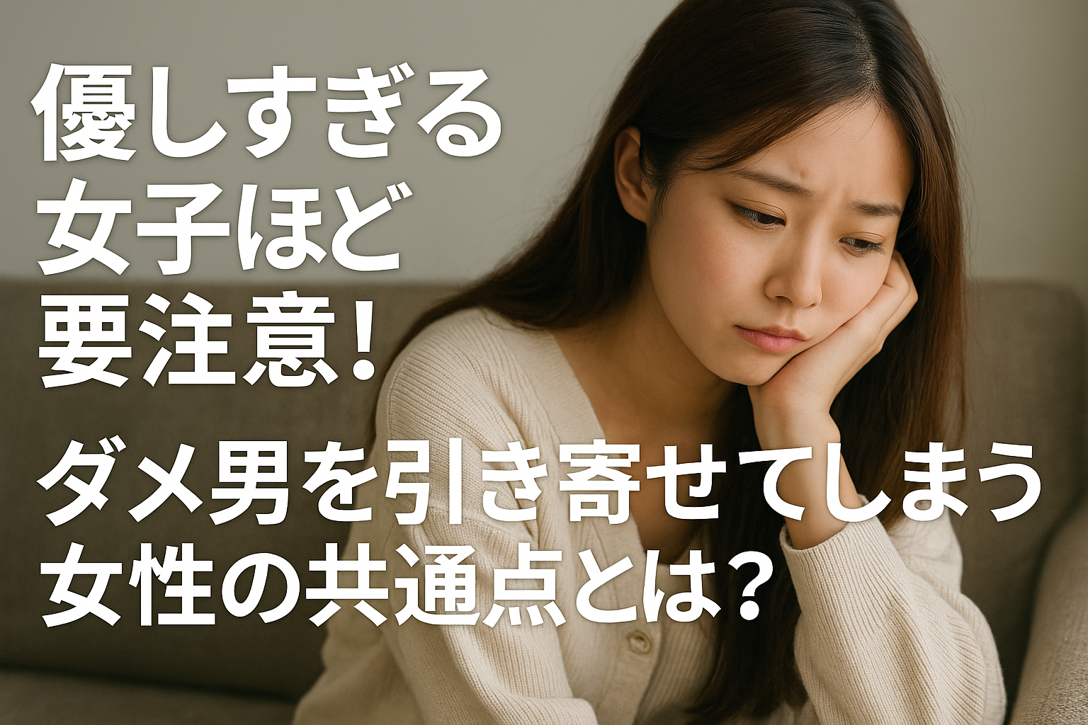 優しすぎる女子ほど要注意！ダメ男を引き寄せてしまう女性の共通点とは？
